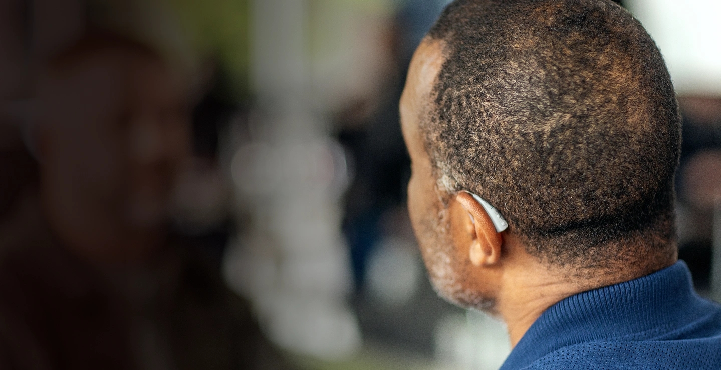 Man talking about hearing and hearing aids
