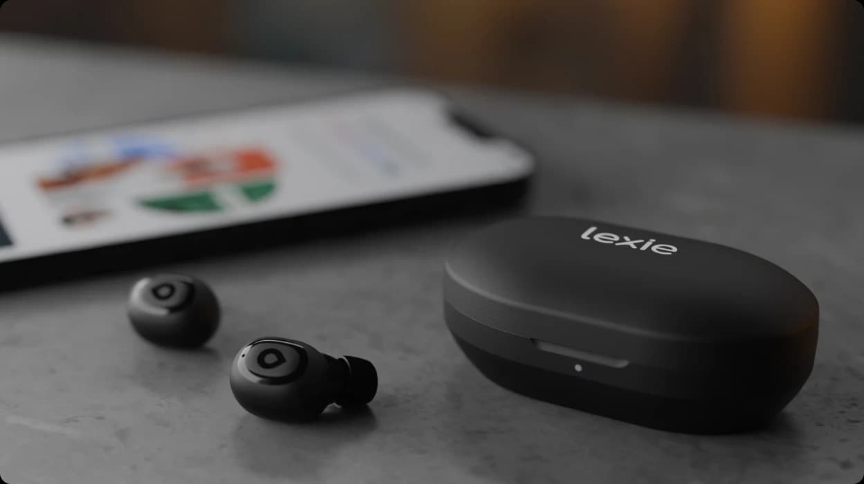 Man adjusting hearing aid settings on a phone