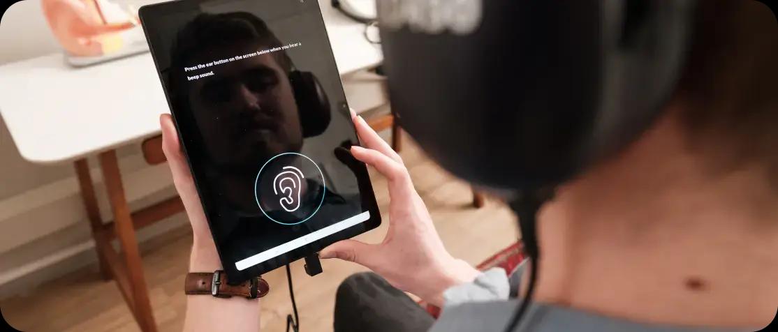 Hearing screener app in action