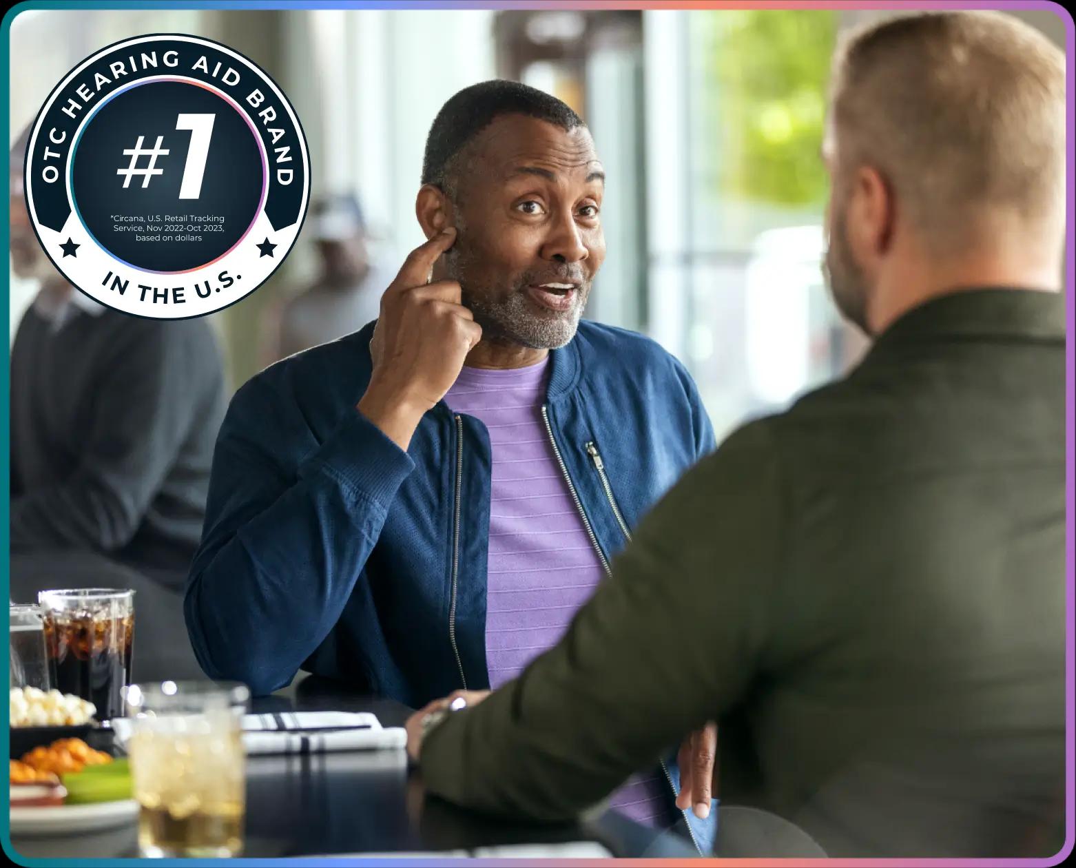 Two men enjoying lunch together