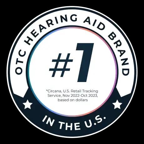 The number one hearing aid in the US badge.