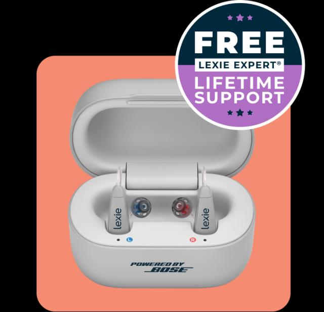 B2 plus hearing aids and free lifetime support badge