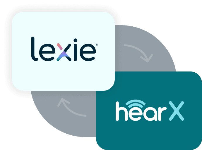 Lexie Hearing and hearX Group logos