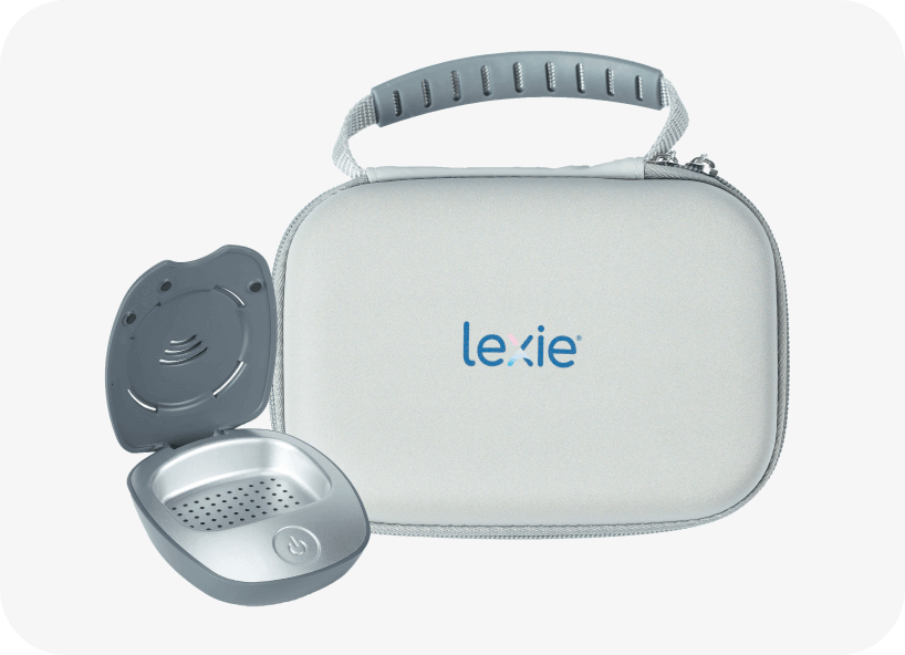 The two Lexie Club free gifts, a carry case and electronic hearing aid dryer.