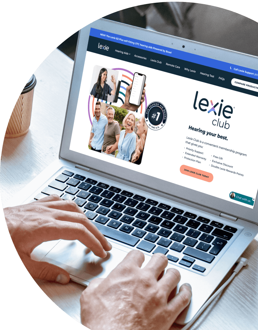 Lexie Club webpage on laptop