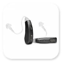 Lexie Lumen Product | Metallic Black, Lexie Lumen hearing aid side thumbnail.
