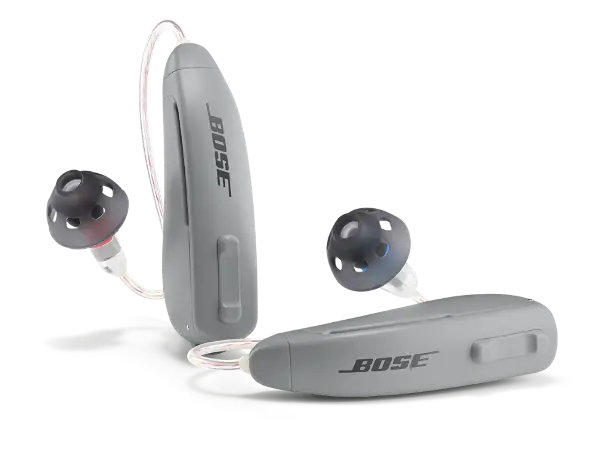 Bose B1 hearing aids in the charging case